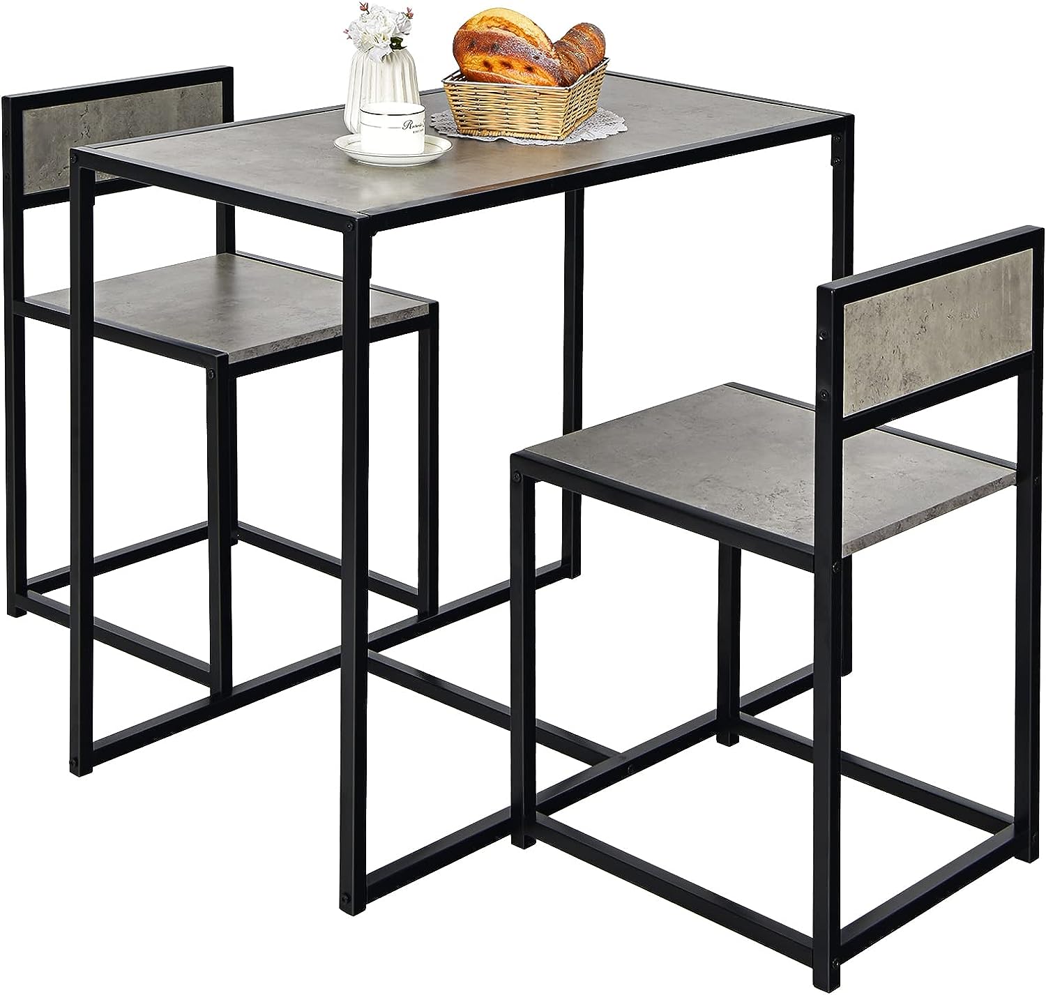 Ensemble chaises de salle à manger BOLTON, 3 pièces, Table de salle à manger  avec 2 bancs, Pieds en plastique réglables en hauteur acheter en ligne à  bas prix