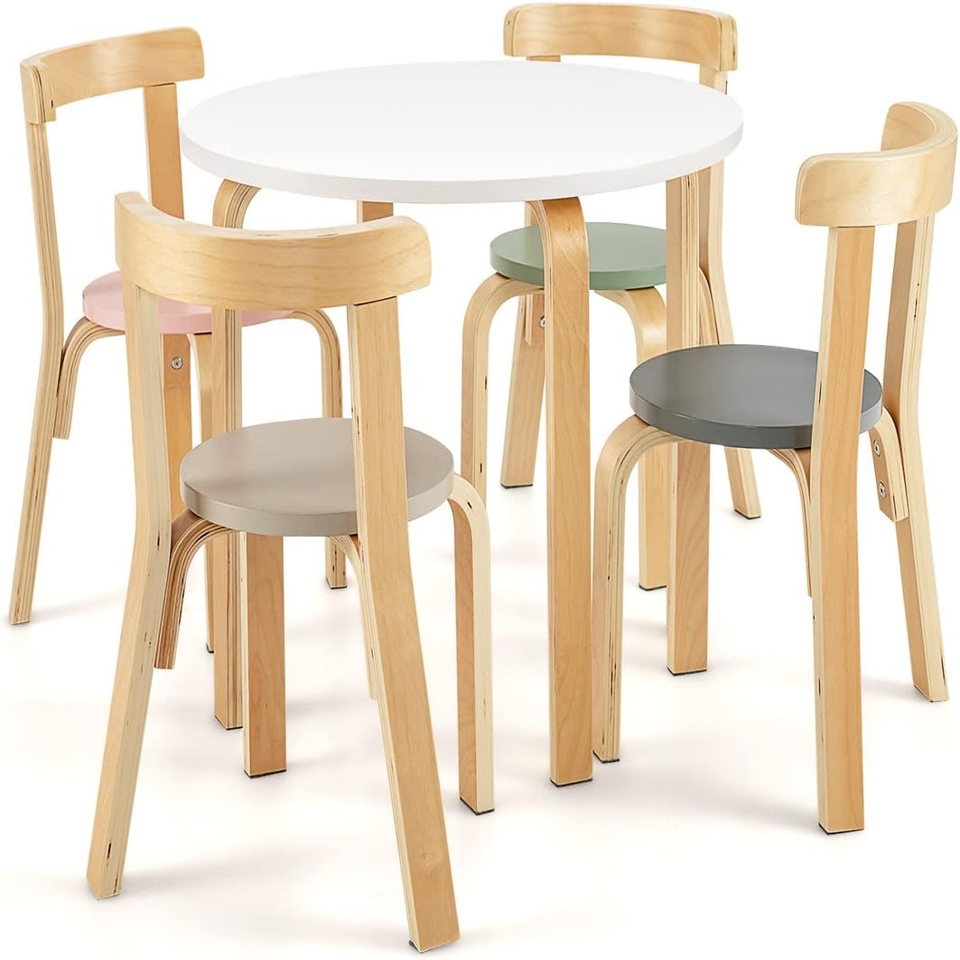 Table à manger et chaise en bois massif pour bébé
