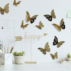 Lot de 24) stickers muraux papillon 3D, lumières clignotantes