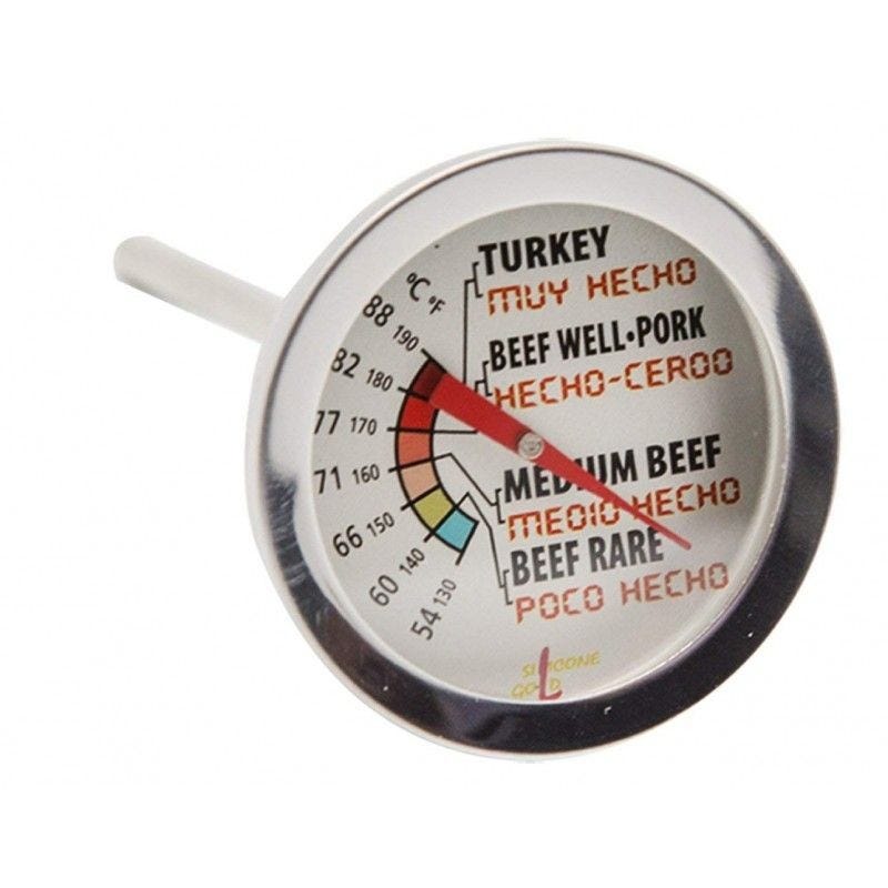 Termometro Analogico Para Cocina, Con Sonda. Ideal Hornos, Carnes, Asados,  etc. Con Indicador De Temperatura Optimo Segun Carnes