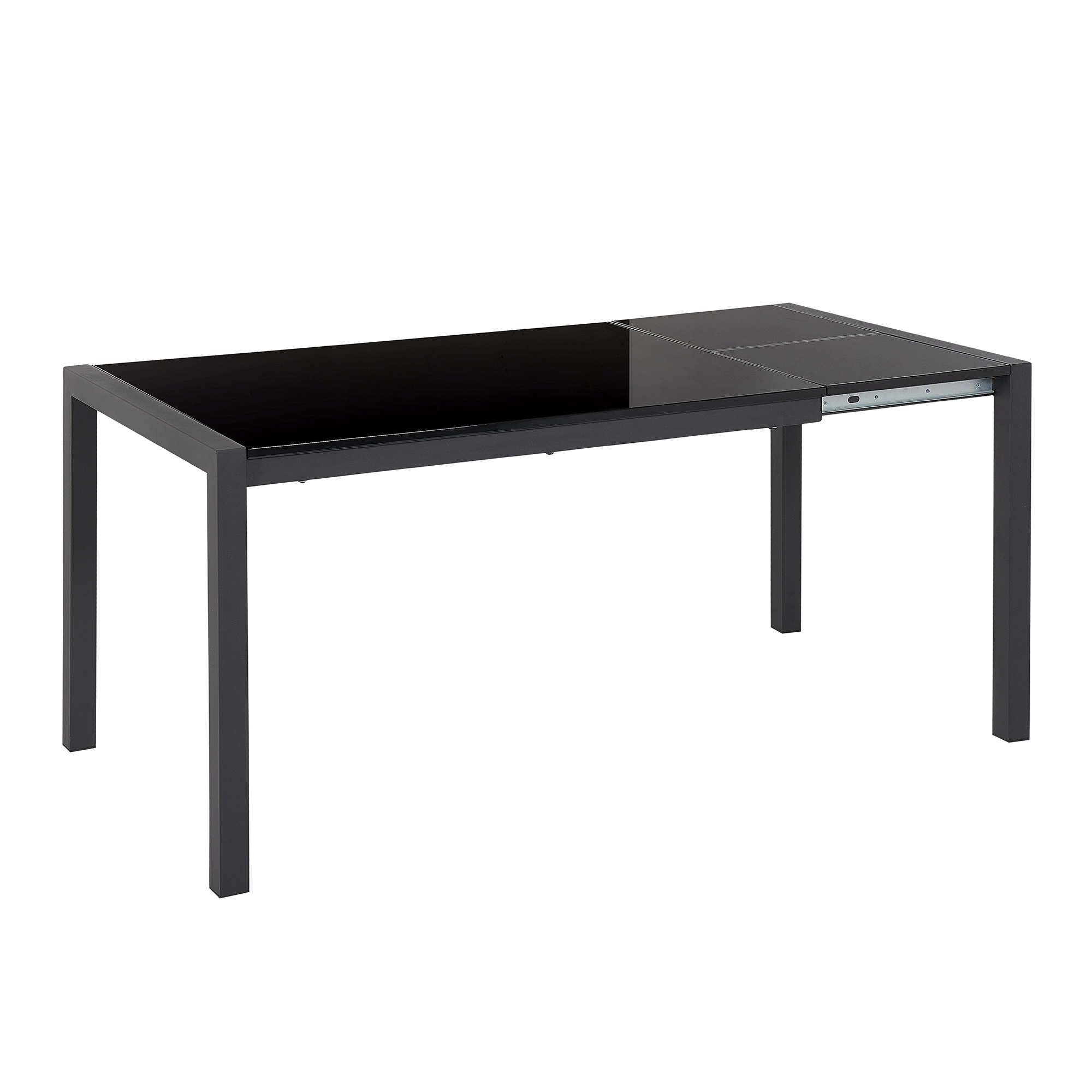 Mesa de comedor extensible negra 120/160 x 80 cm NORLEY 