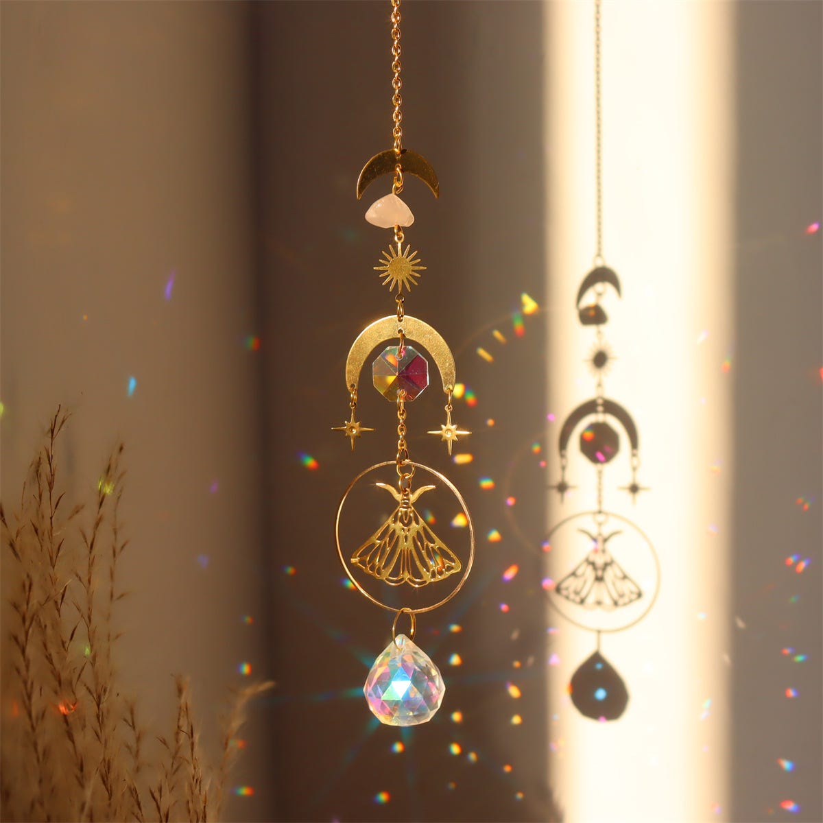 H&D HYALINE & DORA Prisme de Noël en cristal à suspendre, pendentif  attrape-soleil, ornement en verre, décoration arc-en-ciel, 100 mm