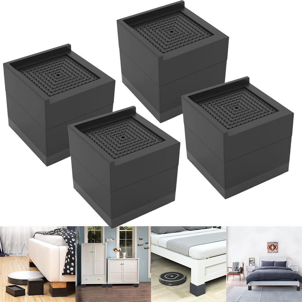 Lot de 4 rehausseurs de lit ou de meuble Pied Rehausseur de Meuble Lit -  Table - Bureau - Canapé-Chaise 3