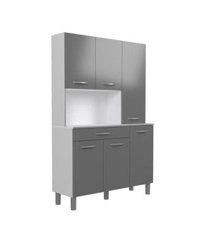 Buffet de cuisine 120 cm detroit meuble 6 portes design industriel + tiroir  - Conforama