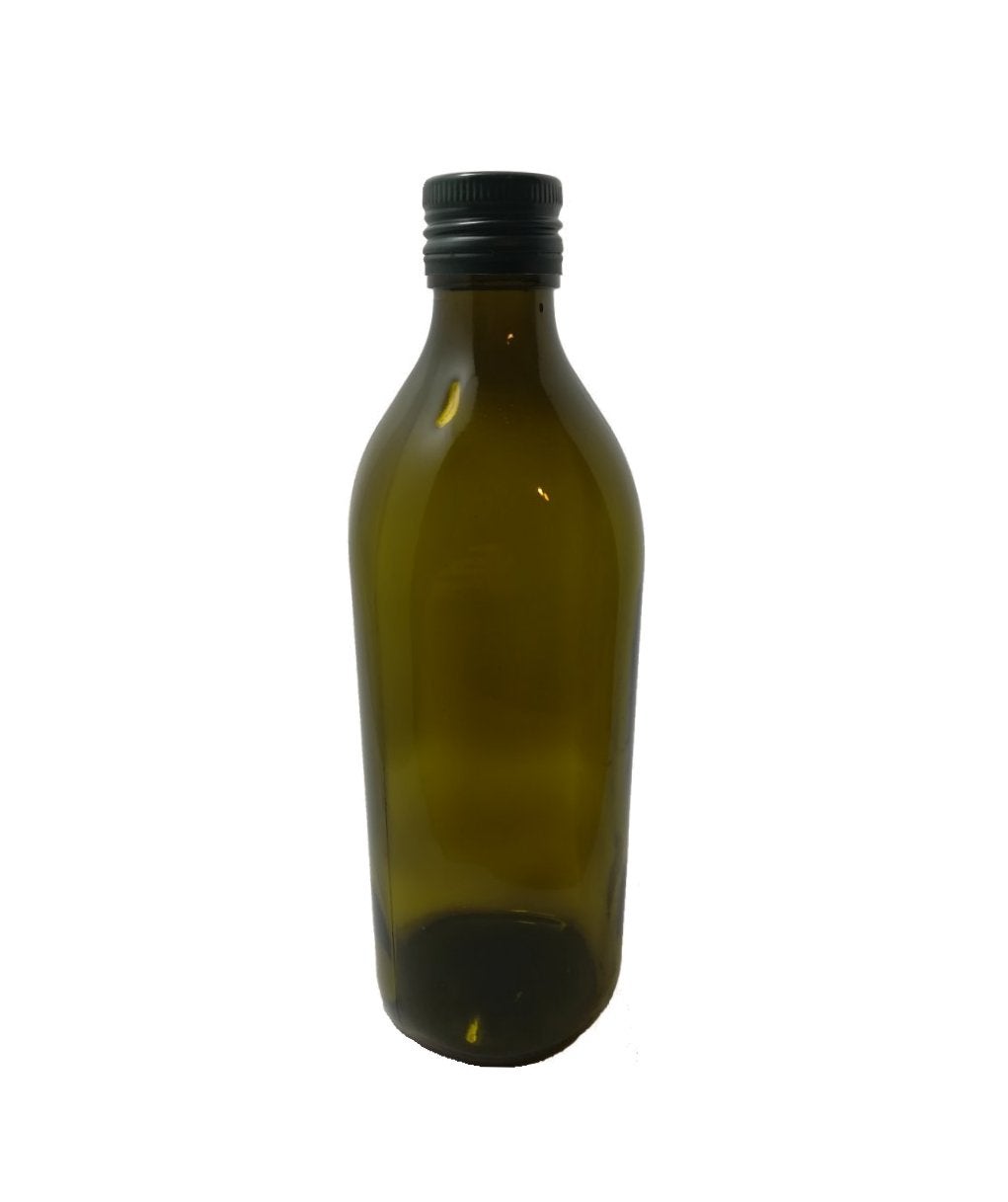 SET 6 BOTTIGLIE IN VETRO PER OLIO DA 1 LITRO VERDE MARASCA CON TAPPO  DOSATORE 