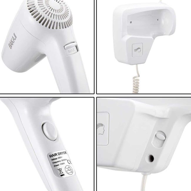 Asciugacapelli Da Parete Design Elegante Phon Per Hotel - Foto 11