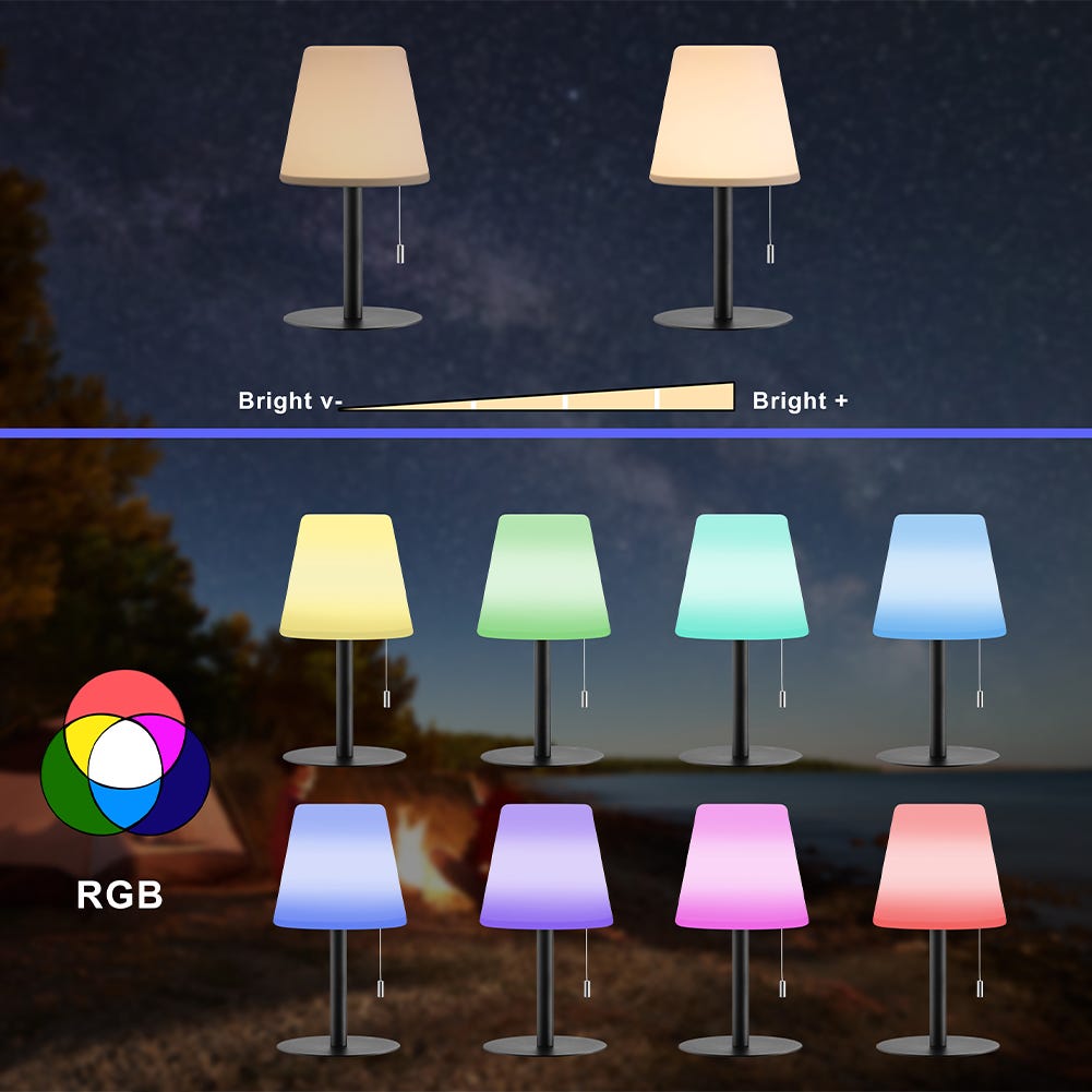 Lampada da Tavolo Senza Fili Ricaricabile Portatile per Interni ed Esterni  RGB