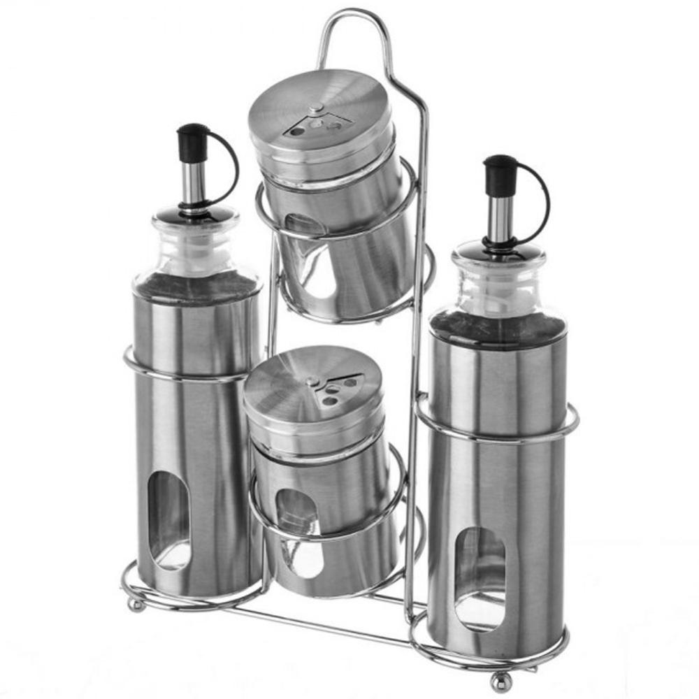 Bottiglia di spezie 5 pezzi agitatore for spezie in acciaio inox, agitatori for sale e pepe, bottiglia for condimento, barattoli for spezie, dragaggio for sale/zucchero/pepe alla cannella con coperchi