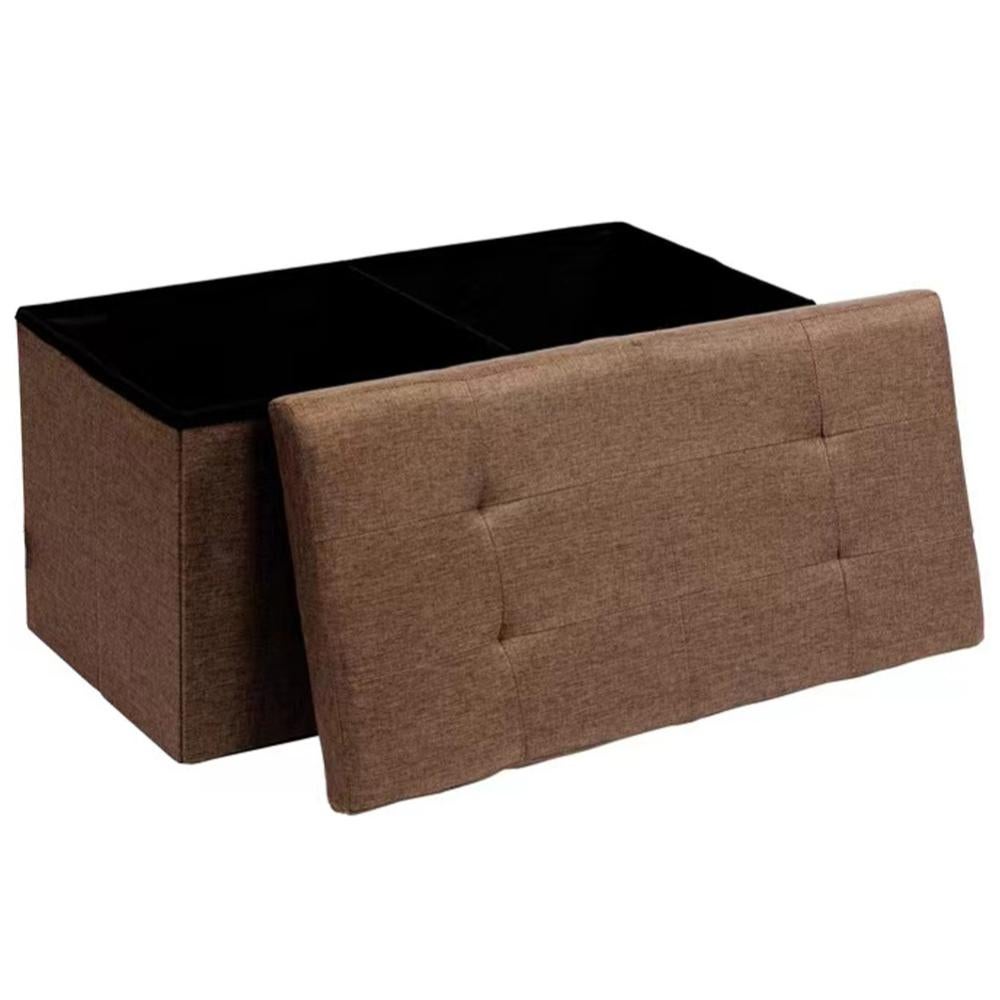 Cassapanca Contenitore Pouf Panca Sgabello Pieghevole 6 Cassetti Tessuto  Marrone - ND - Idee regalo