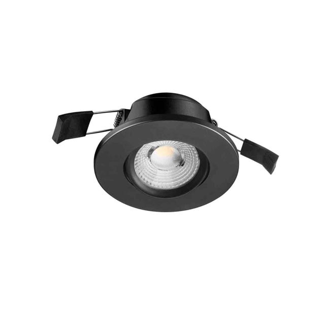 Spot encastré noir 6,5W 4CCT IP65 découpe Ø68 - LUXOLUM | Leroy Merlin