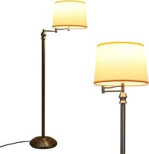 lux.pro] lampadaire lampe à pied avec abat-jour métal et tissu noir 161 cm  - Conforama