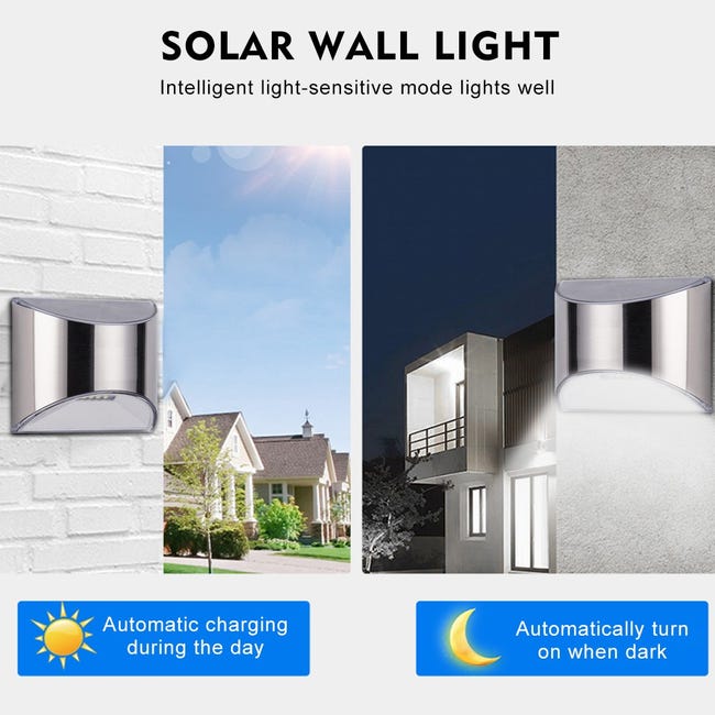 Lampes solaires pour clôtures, Lampes murales solaires 4 packs, Décoration  extérieure étanche pour patio, escaliers, mur, sentier et allée