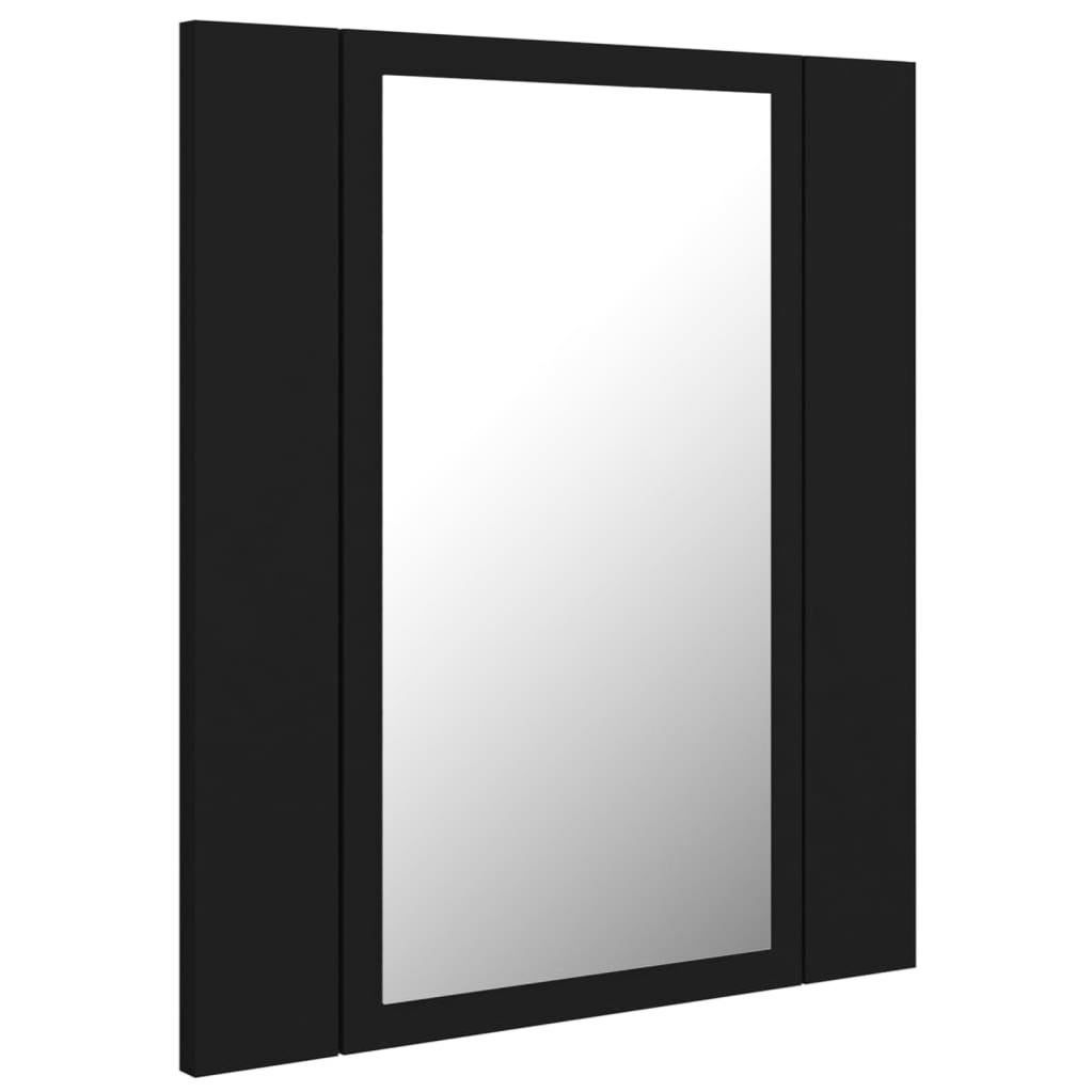 Armoire à miroir de salle de bain led 40 x 12 x 45 acrylique noir 02