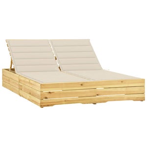 Lit Double De Camping Meuble D'extérieur Pliable 2 Places Taupe