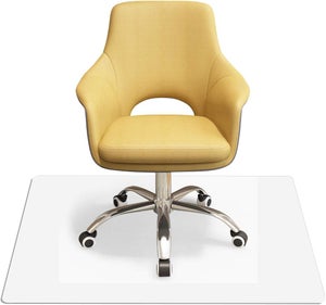 Relaxdays Tapis de protection sol, chaise de bureau, 120x120, protection chaise  parquet lino, antidérapant, transparent