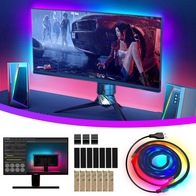 Acheter Bande lumineuse LED RGB, USB, néon, rétro-éclairage TV, PC