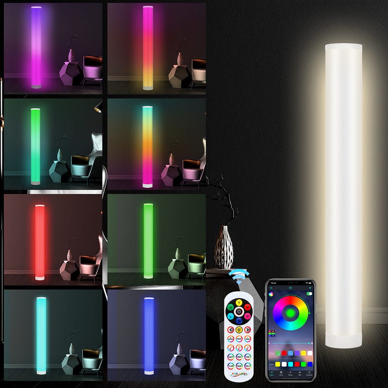 2X Lampadaire LED 6W Lampe multicolore Lampe d'angle Colonne lumineuse RGB  Lampe d'angle