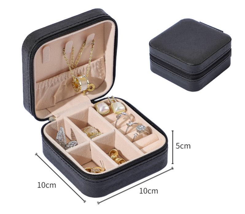 Mini Portagioie Da Viaggio In Pelle PU Rosa – Scatola Portagioelli Con Scomparti Per Anelli, Collane E Orologi - 2