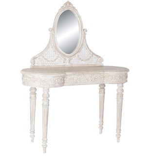 Miroir inclinable Bella pour coiffeuse - Blanc et Beige