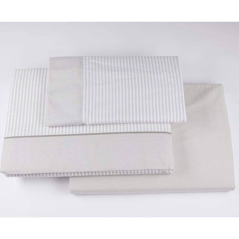 Burrito blanco sabana de franela 100% algodón diseño 546 beige de 90 cm