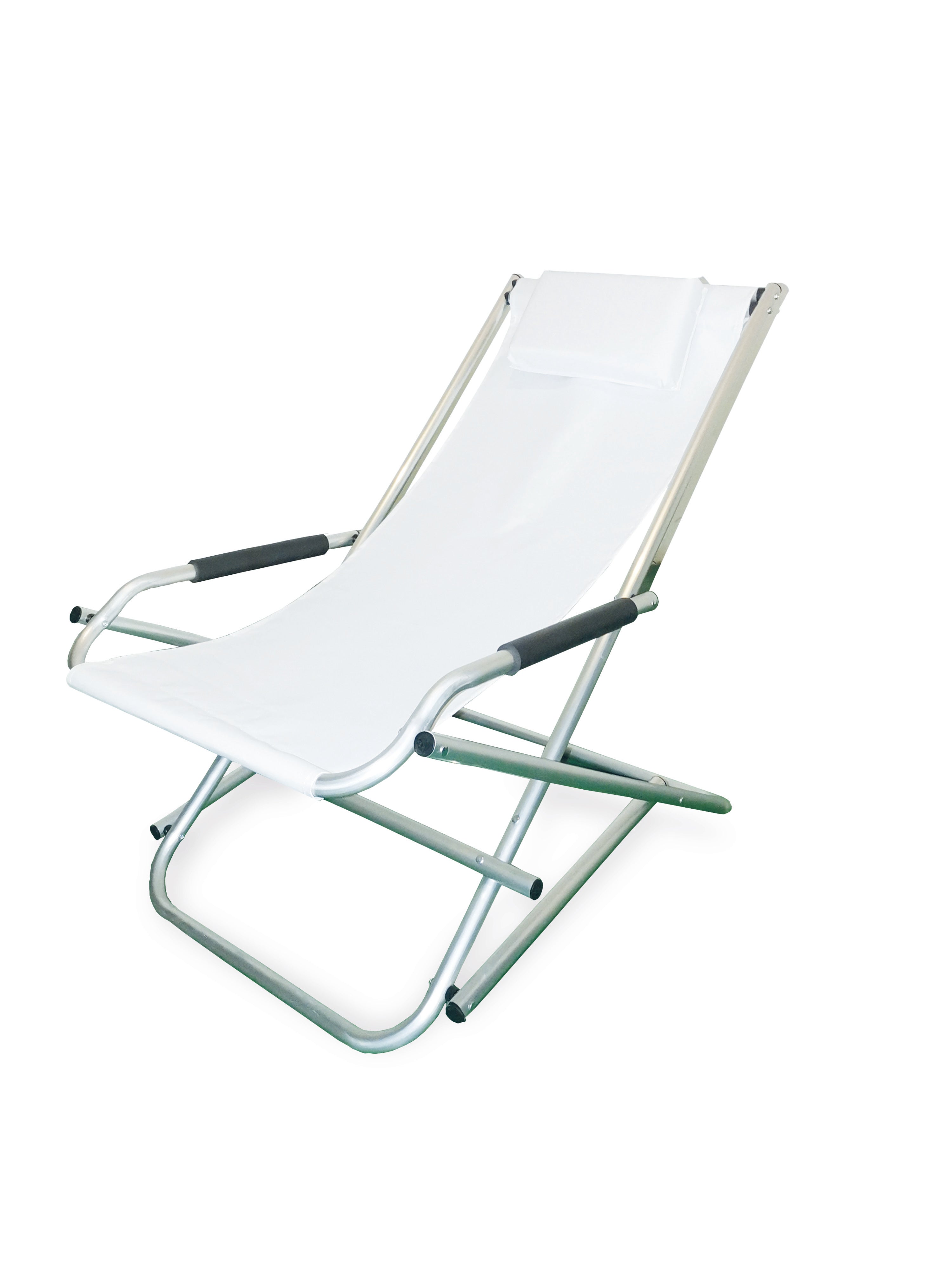 Garden friend silla de jardín elba basculante de aluminio y pvc 600d 60x97x70h cm color blanco