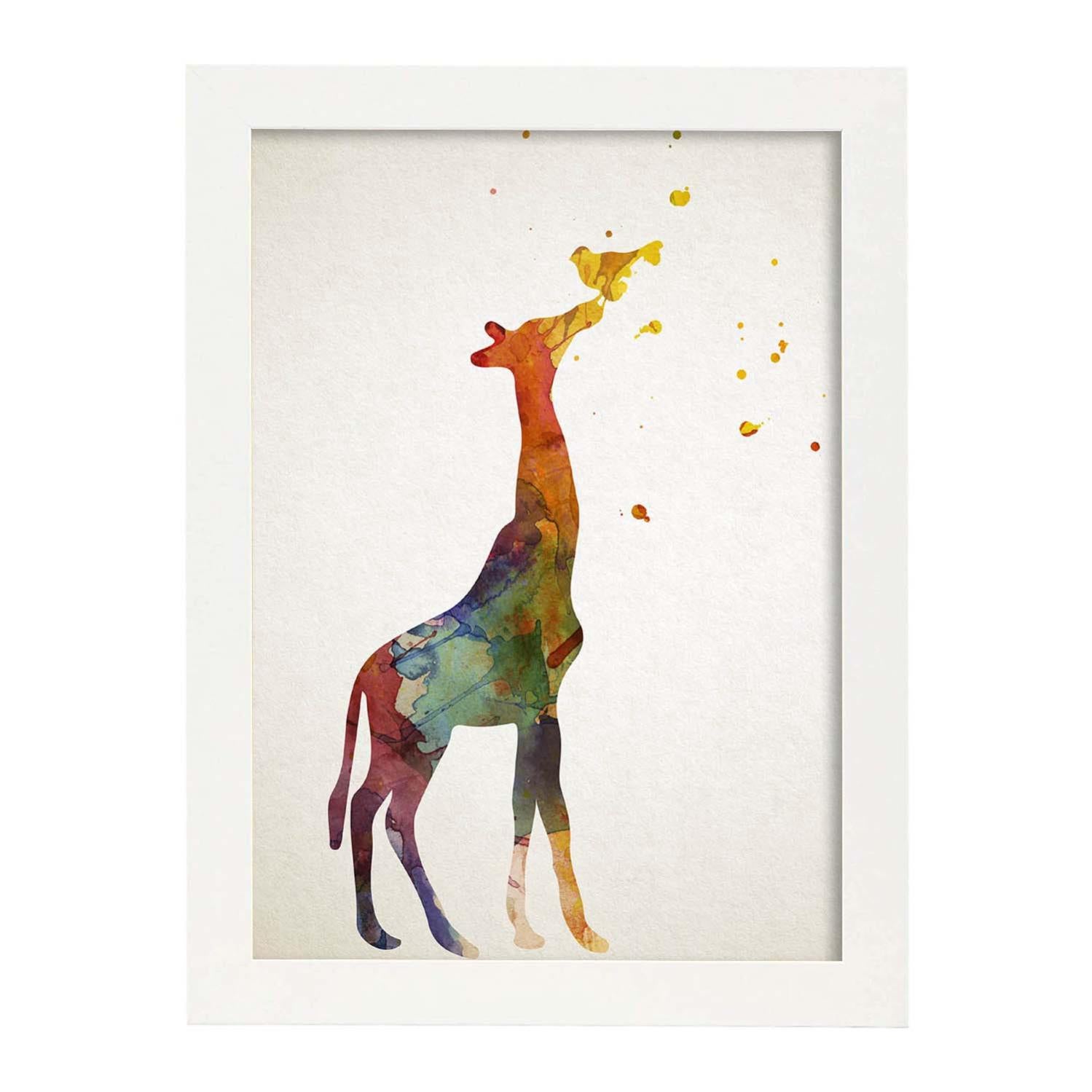 Pagina da colorare della giraffa caricatura carino | Vettore Premium