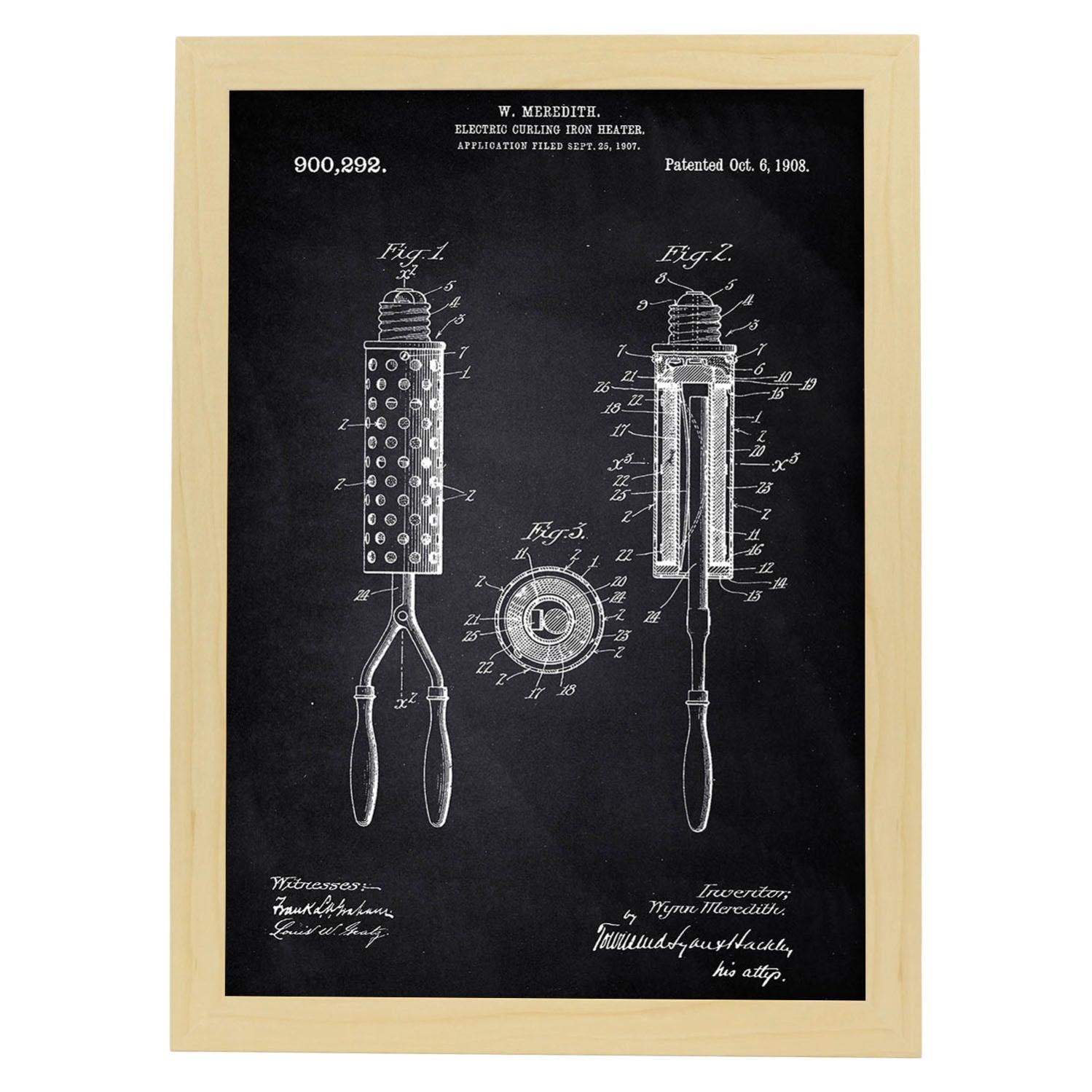 Black - 4 Fogli Con Brevetti Di Camion. Poster Ambientati Con Antiche Invenzioni E Brevetti Frame Nero A3 88980453
