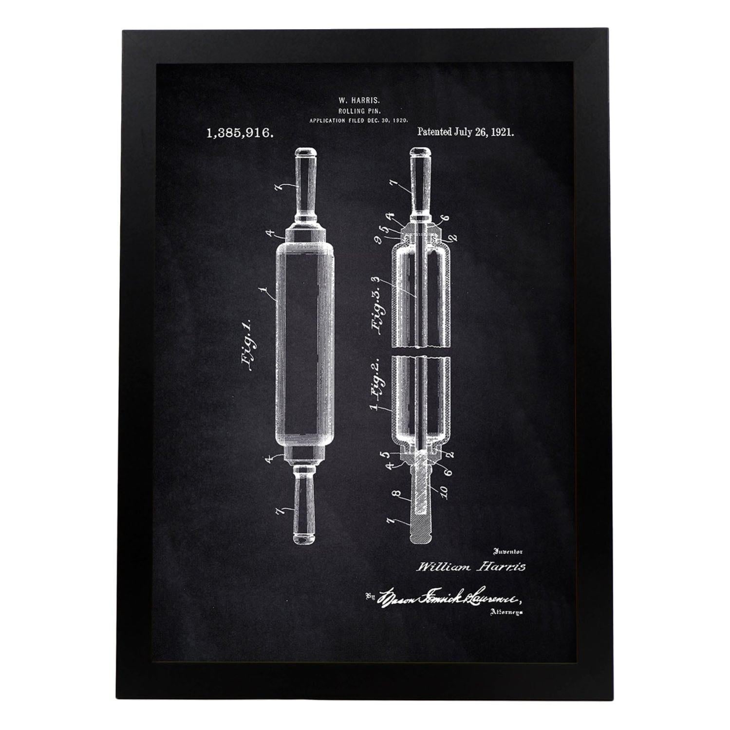 Poster Di Brevetto A Rulli Da Cucina. Antico Foglio Di Design Dei ...