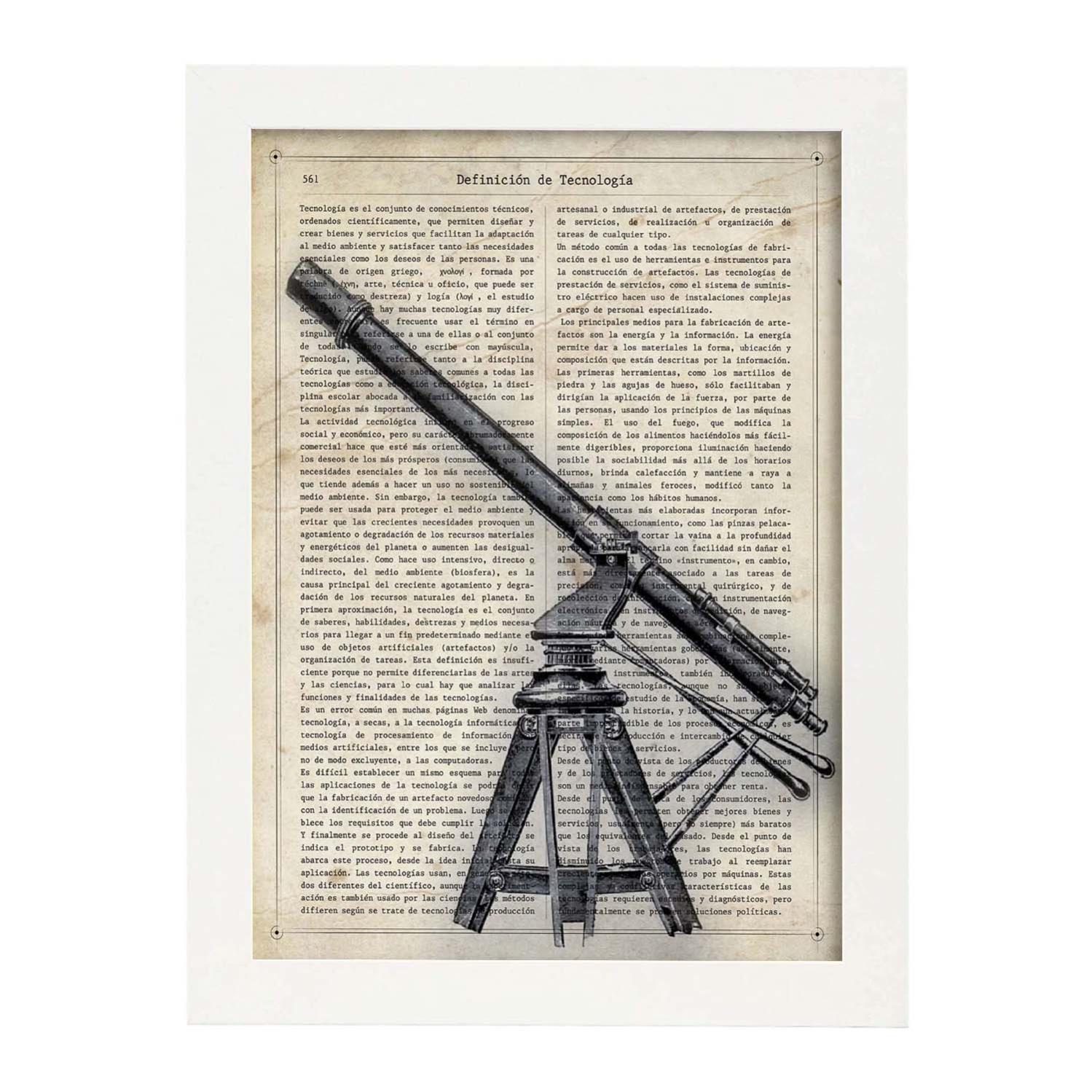 Poster Per Microscopio A Specchio. Fogli Vintage Con Definizioni