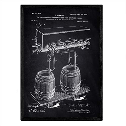 Nacnic brevet Affiche avec réfrigérateur de bière. Feuille avec