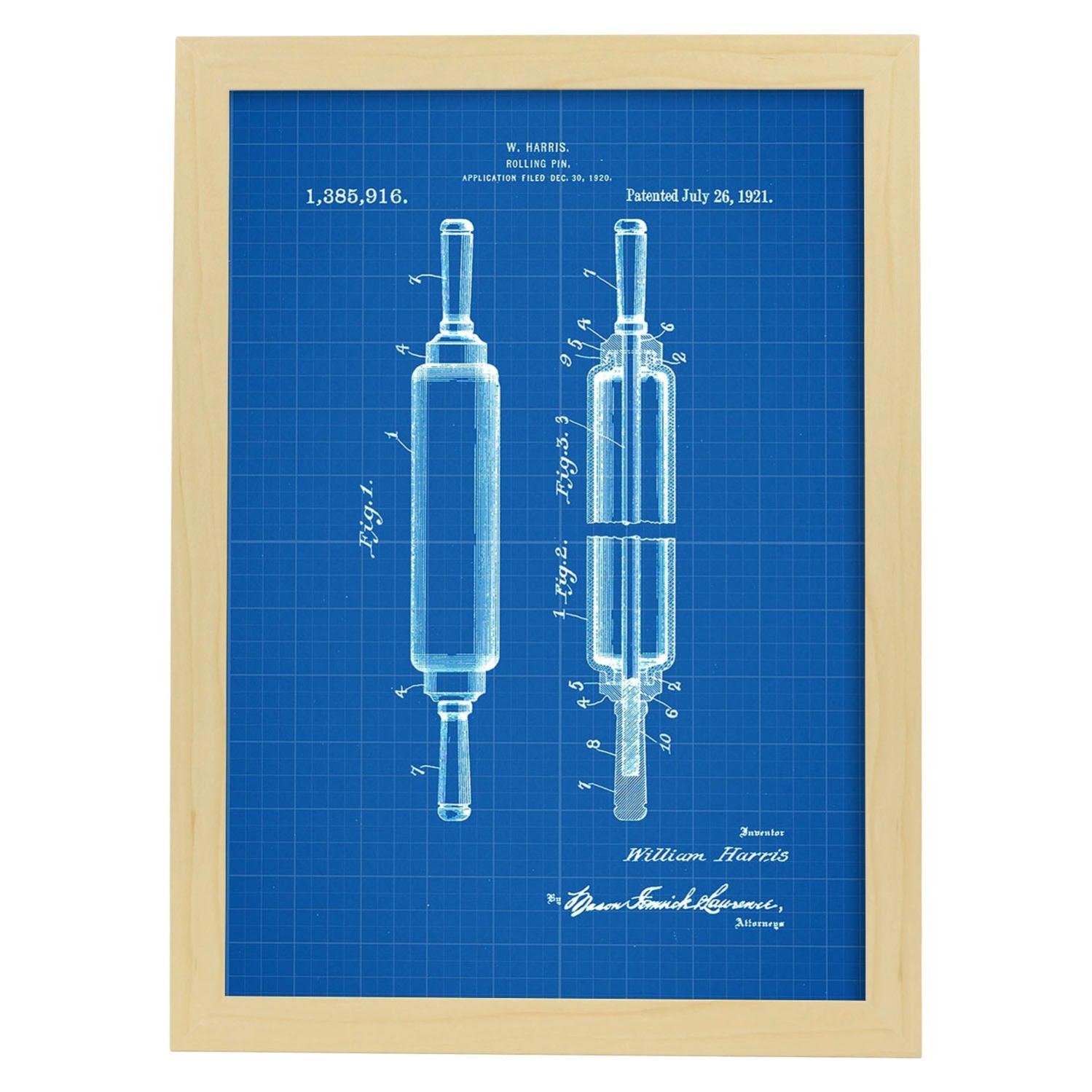 Affiche De Brevet Rouleaux De Cuisine Ancienne Feuille De Conception