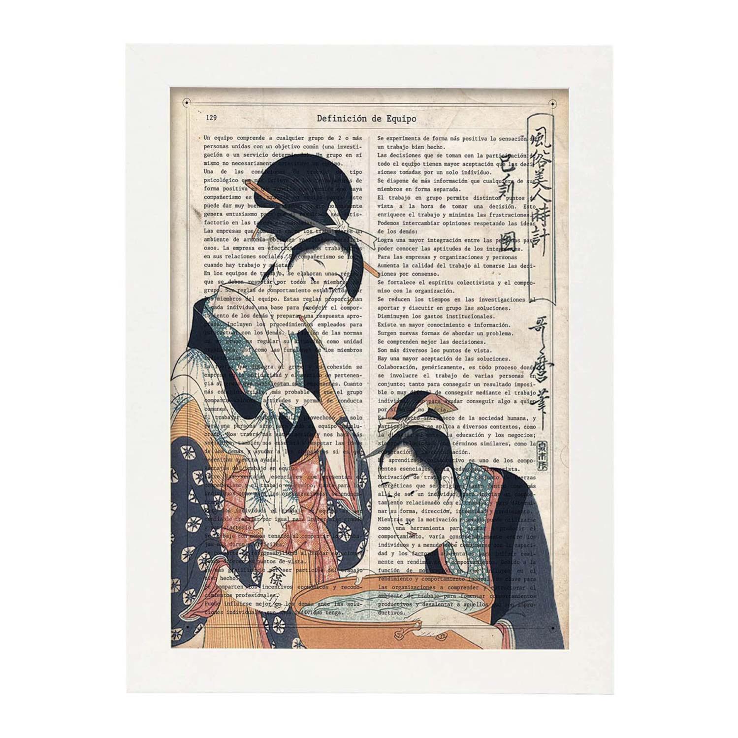 Set 4 Sottobicchieri Cool Geisha – Cartone Animato Giapponese/cinese – 9x9 Cm In MDF E Sughero – Regalo Simpatico - 2