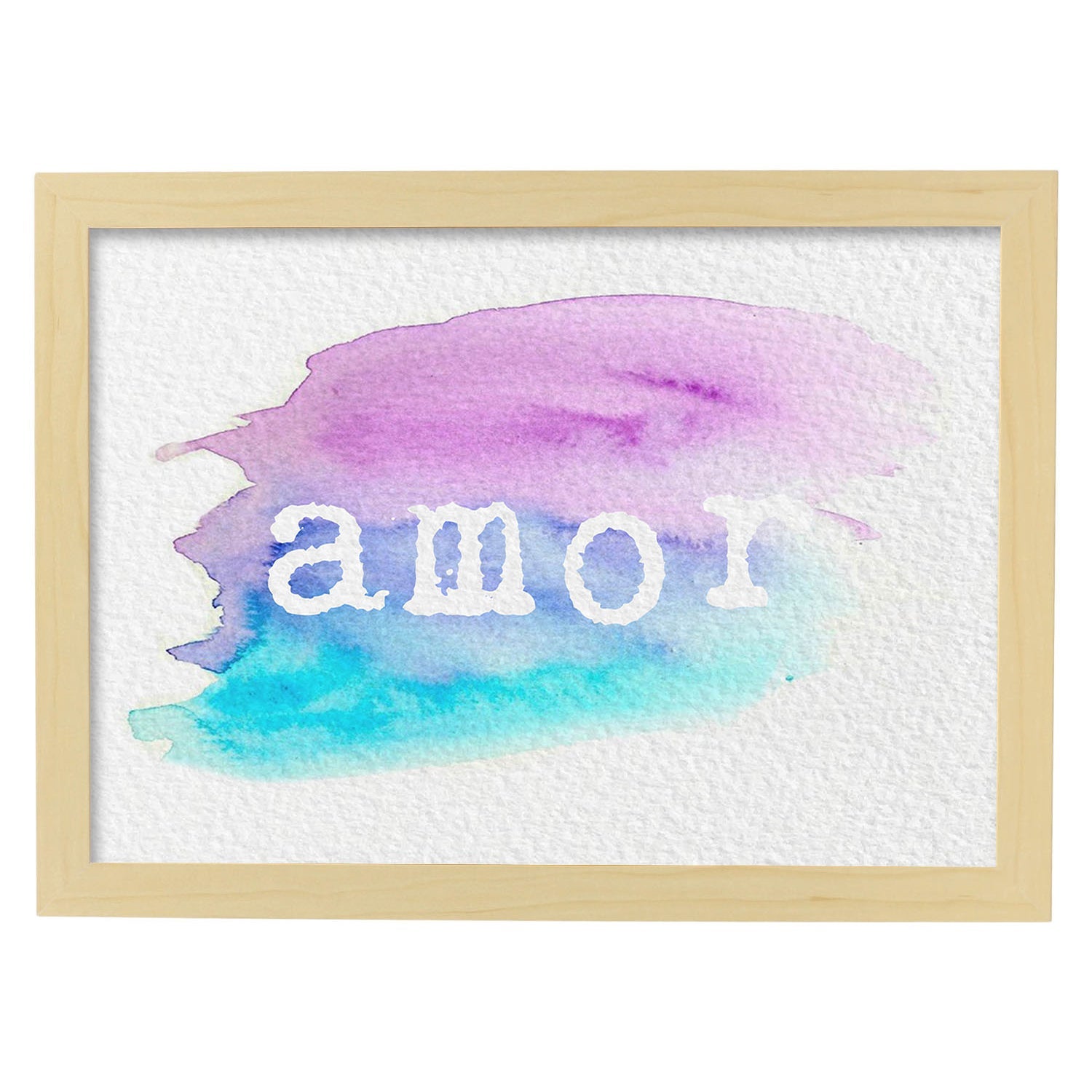 Posters de palabras coloridas. lámina de palabra amor 2 con diseño colorido y toques acuarela.