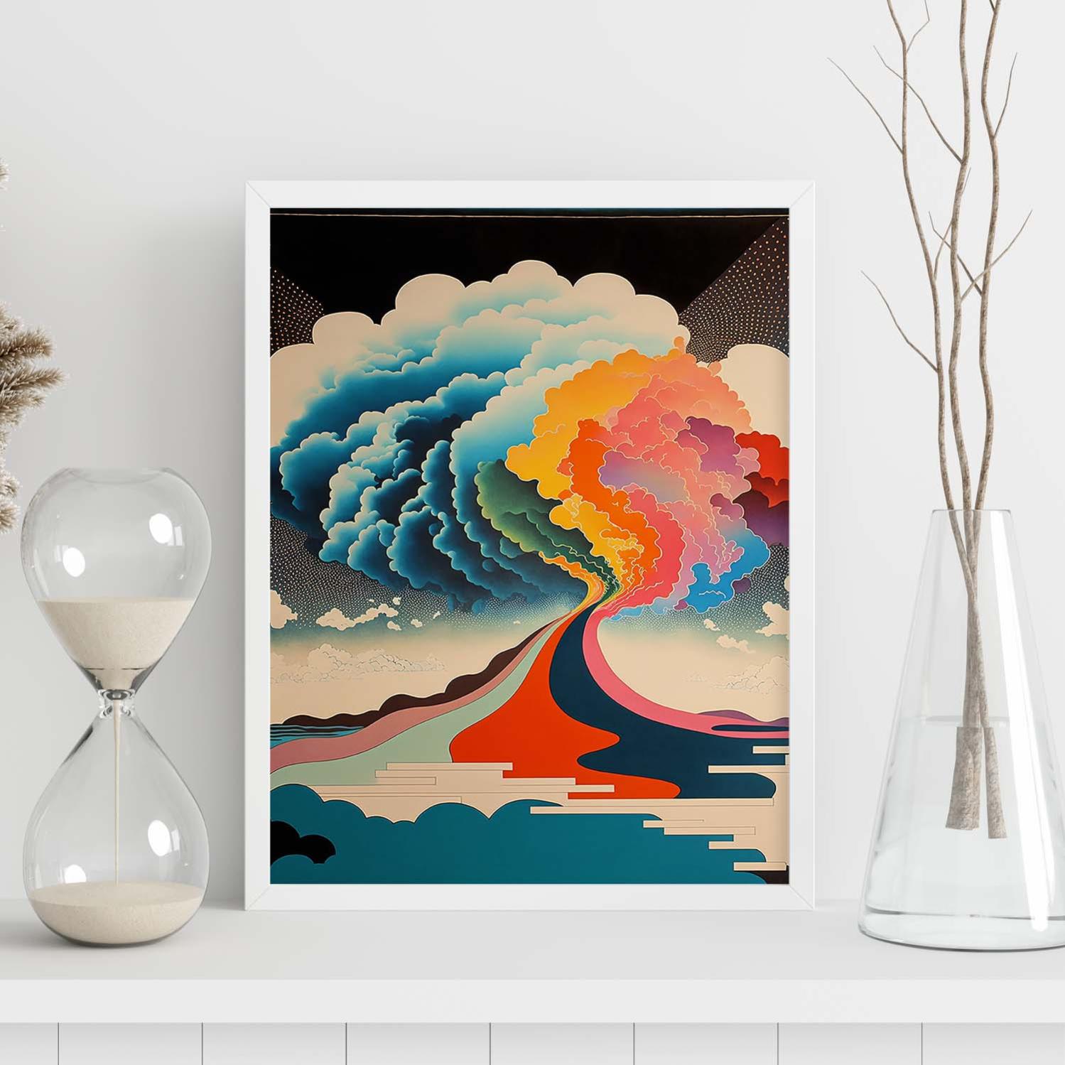 Stampa Decorativa Bambina A3 Con Cornice Nera - Illustrazione Artistica Per Casa, Camera, Ufficio