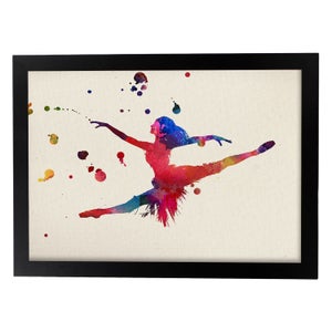 Tableau Danseuse : Ballerine multicolore 4, H 90 cm