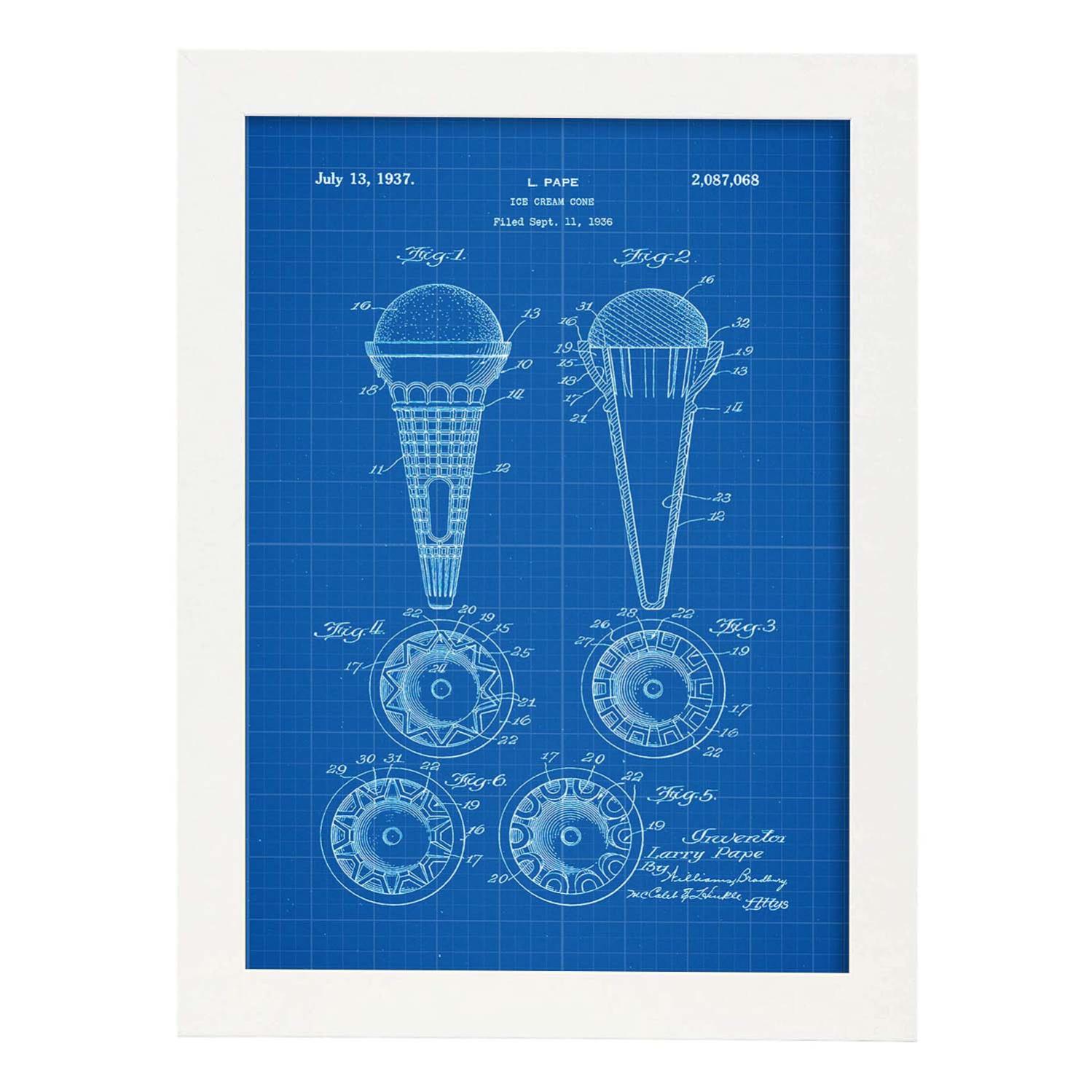 Nacnic Poster con cornice in formato A3 con cornice con brevetto vintage