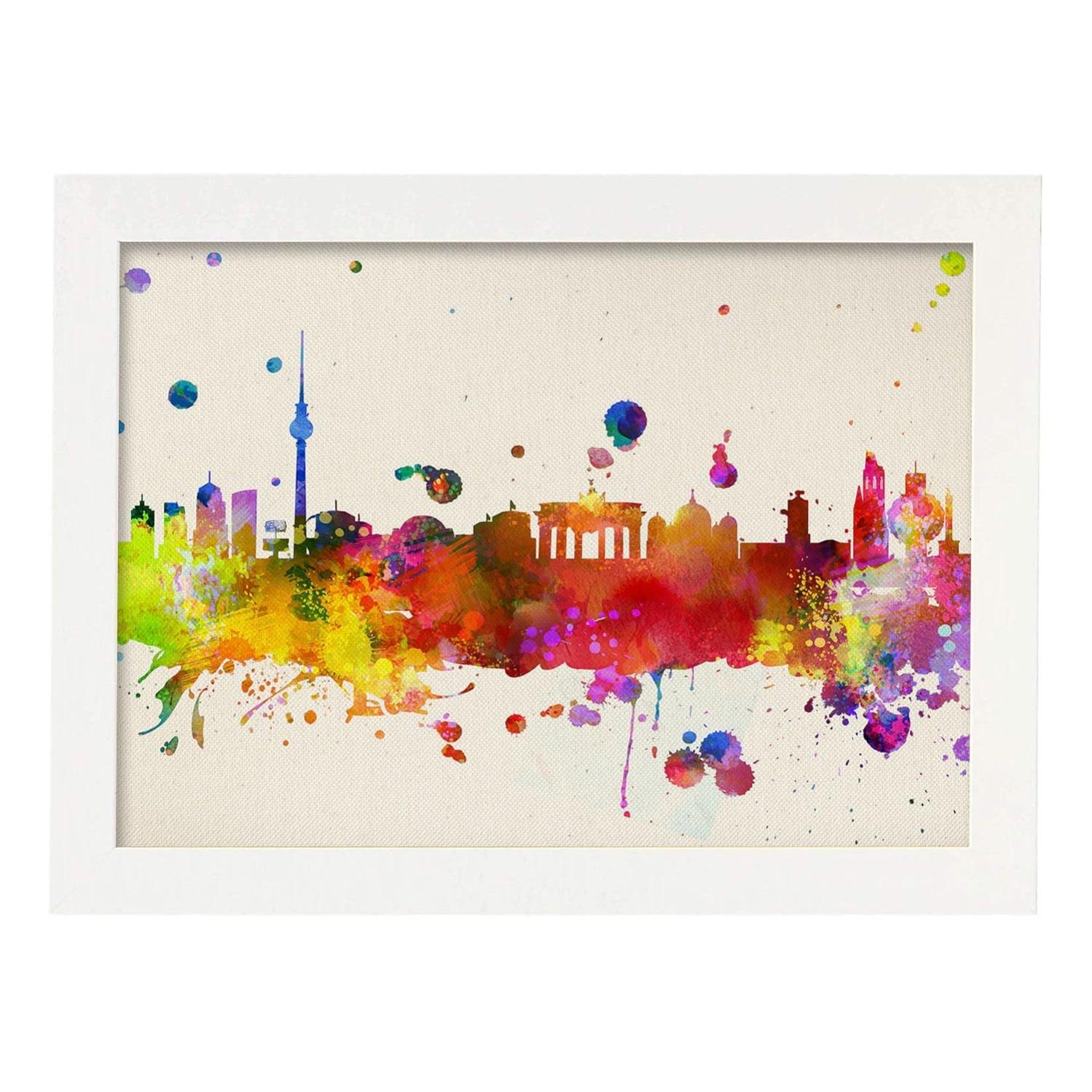 Poster da città Berlino in bianco e nero, stampa da parete con piano cittadino, DIN A4 (21 x 29,7 cm), come decorazione o idea regalo