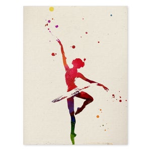 Tableau Danseuse : Ballerine multicolore 4, H 90 cm