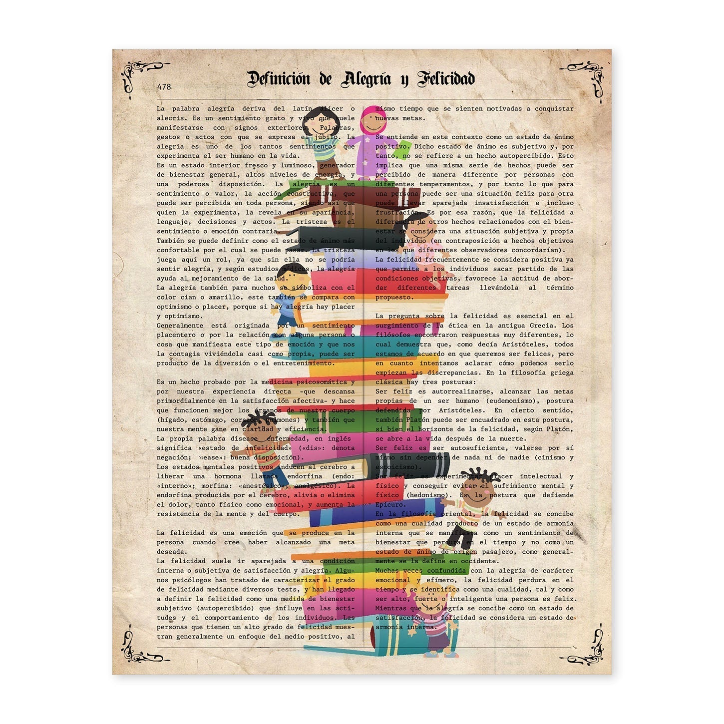Poster Per Bambini. Fogli Colorati Con Definizioni. Illustrazioni Piene Di  Colore Per La Cornice Nere A4