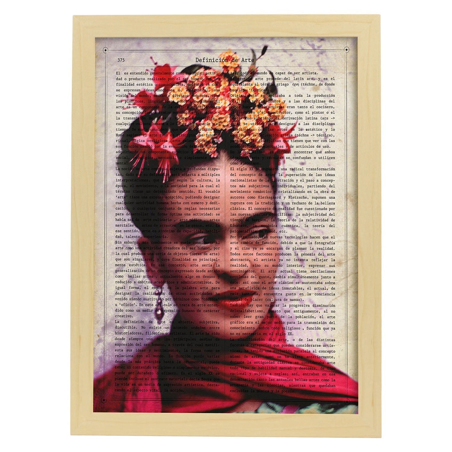 Poster Di Frida Kahlo Piatti Di Personaggi Importanti Poster Di Musicos,  Attori, Inventori, Esploratori, Clara Wood Frame A4 Cornice In Legno Chiaro