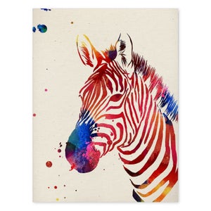 Nacnic Zebra Animale Sorridente Variopinta Stampe Di Poster Da Parete Per  Camera Dei Bambini Del Soggiorno Modello 2 A4 Con Cornici In Legno Chiaro