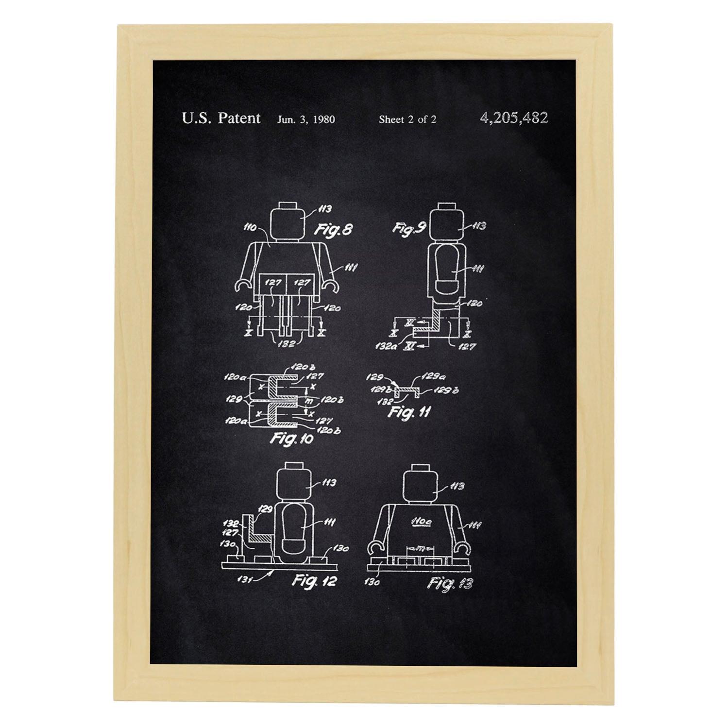 Nacnic Poster Con Cornice – Brevetto Di Stampante Vintage, Formato A3, Sfondo Retro
