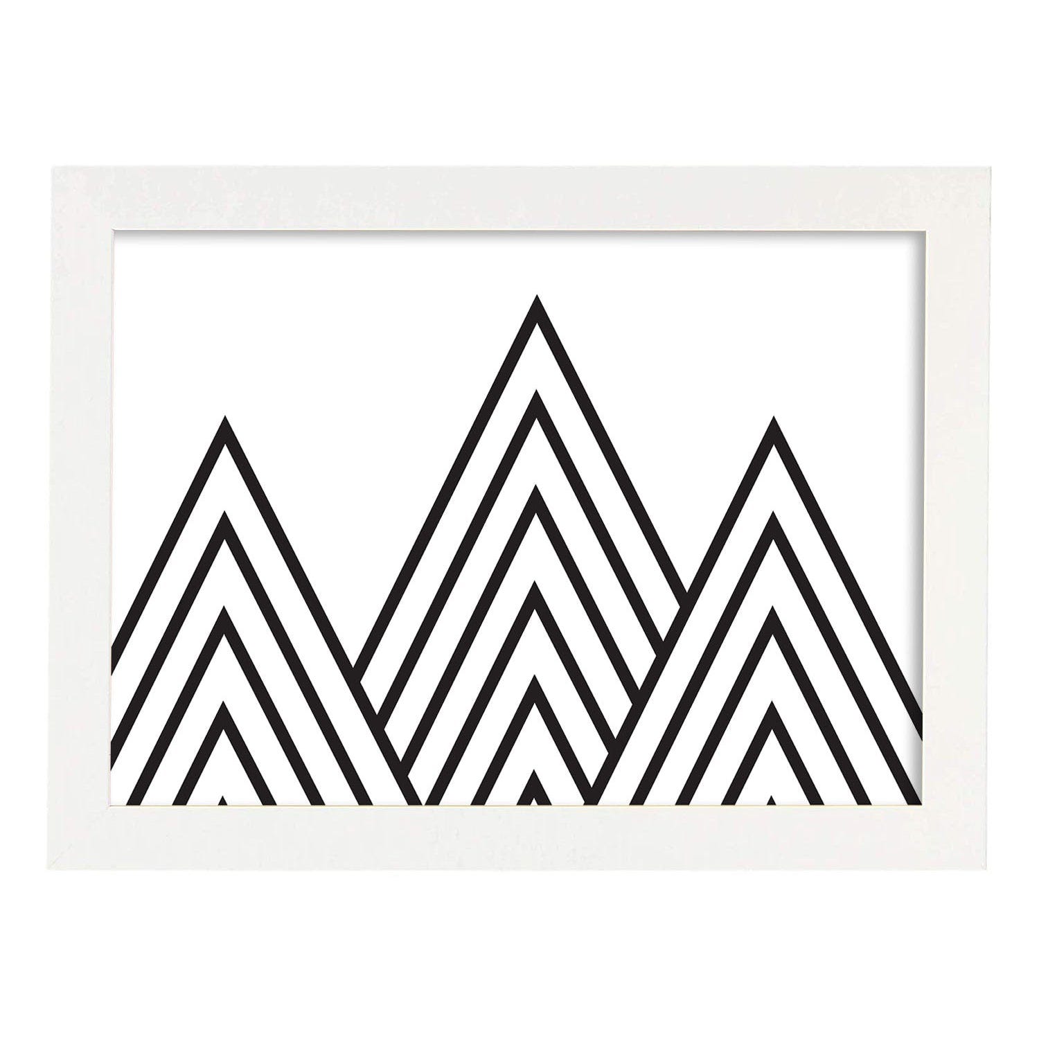 Quadri da montagna - stampa bianco nero con cornice nera