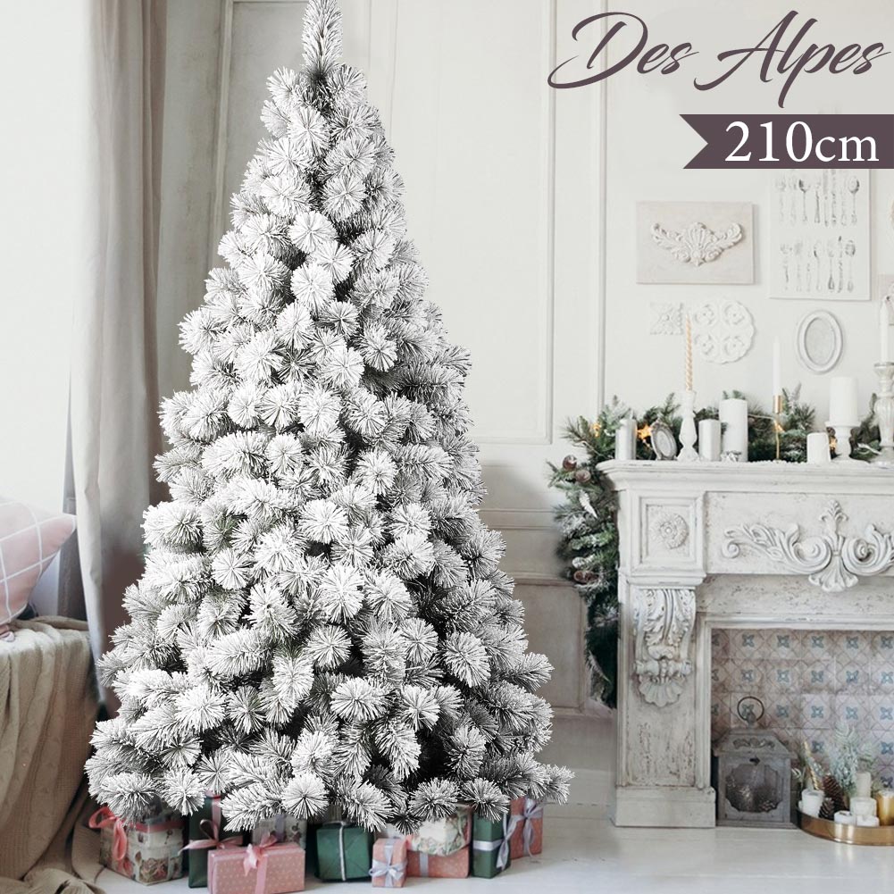 Albero Di Natale Innevato Des Alpes 210cm 468 Rami Super Folto Effetto Neve