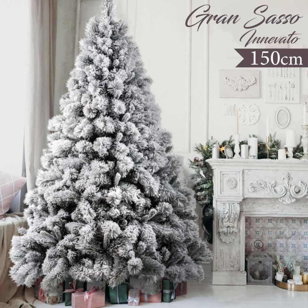Albero Di Natale Innevato Gran Sasso 150cm 539 Rami Super Folto Effetto ...