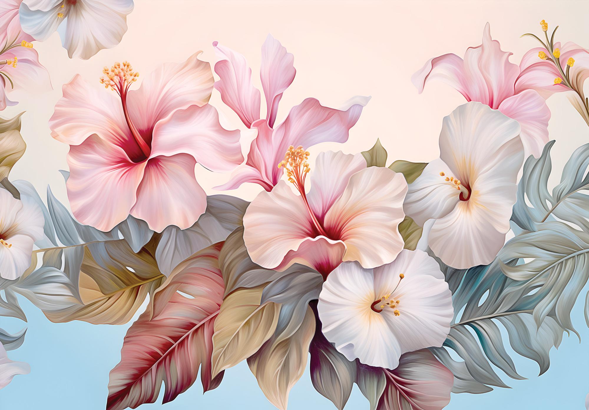 Papel pintado vinílico fotografia panorámica flores 416x254 cm - incluye cola - moderno salon dormitorio