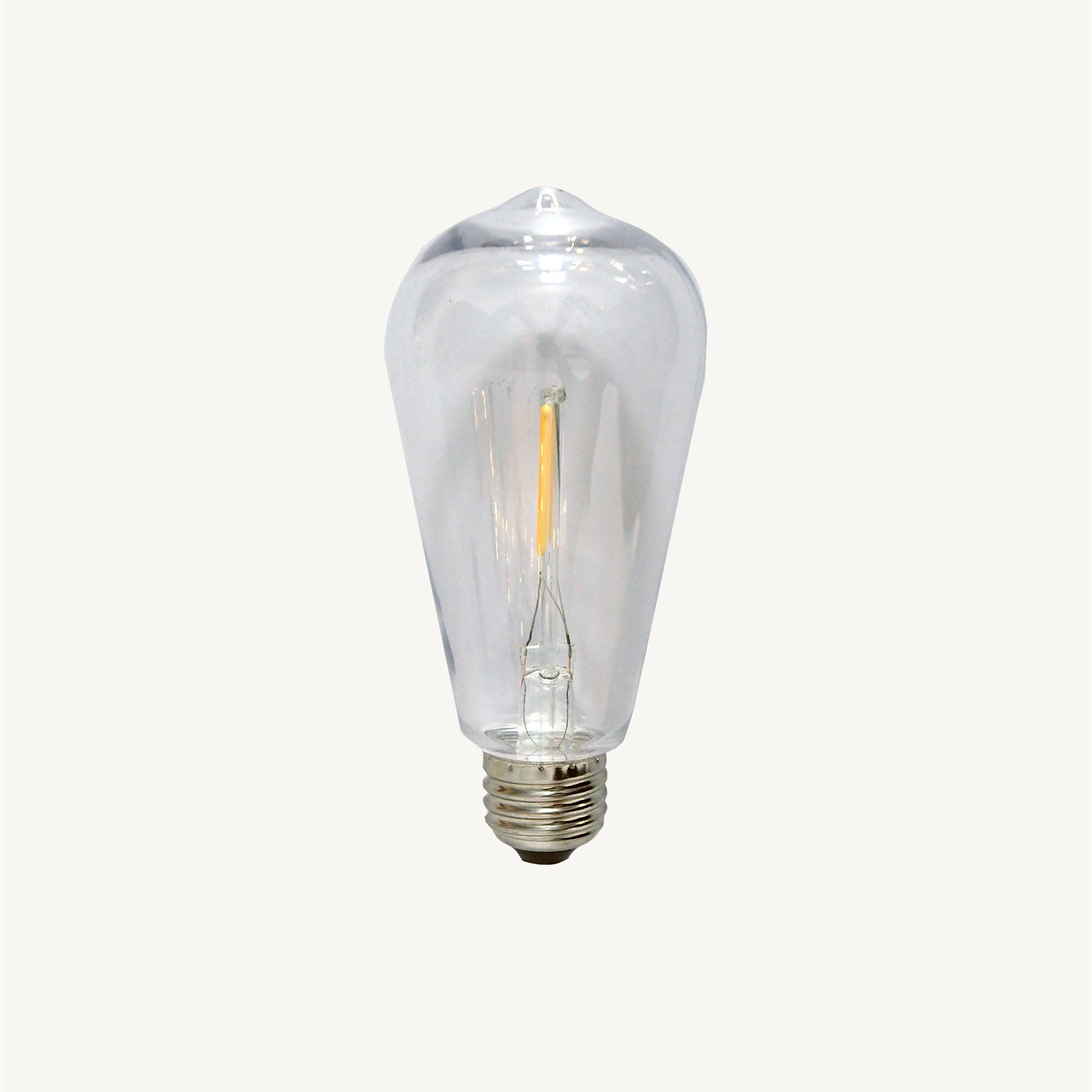 Ampoule solaire à filements E27 - 0,14W - blanc chaud - forme ST64 -  Chromex