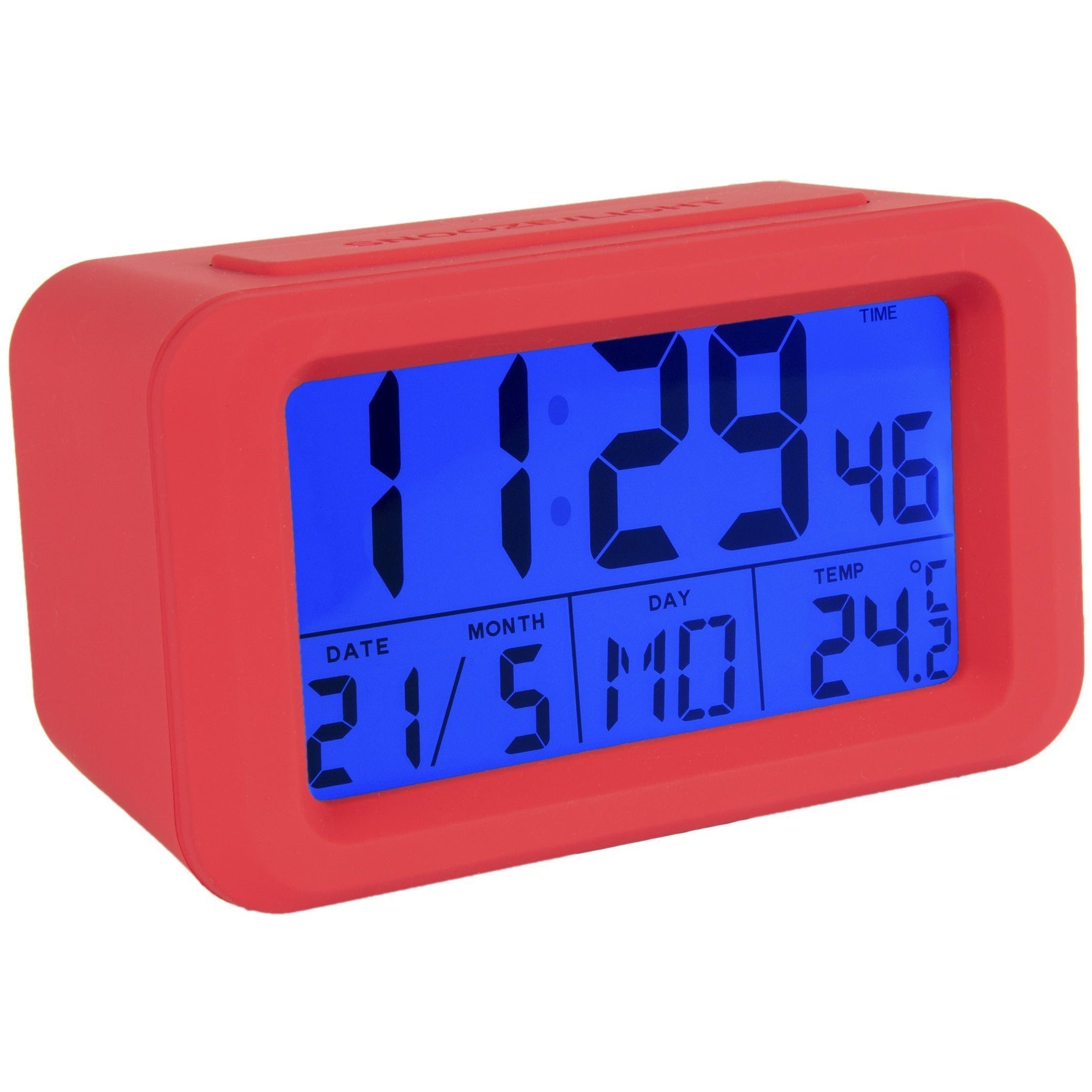 Fisura – Reloj despertador digital rojo con LED. Reloj indicador