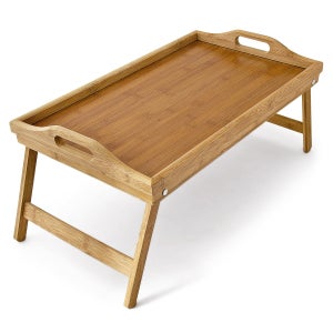 Creative Deco Plateau de Service, Plateau en Bois, 35 x 25 x 10,5 cm, Plateau  Repas, avec Poignées Coeur, Plateau de lit Petit-Dejeuner