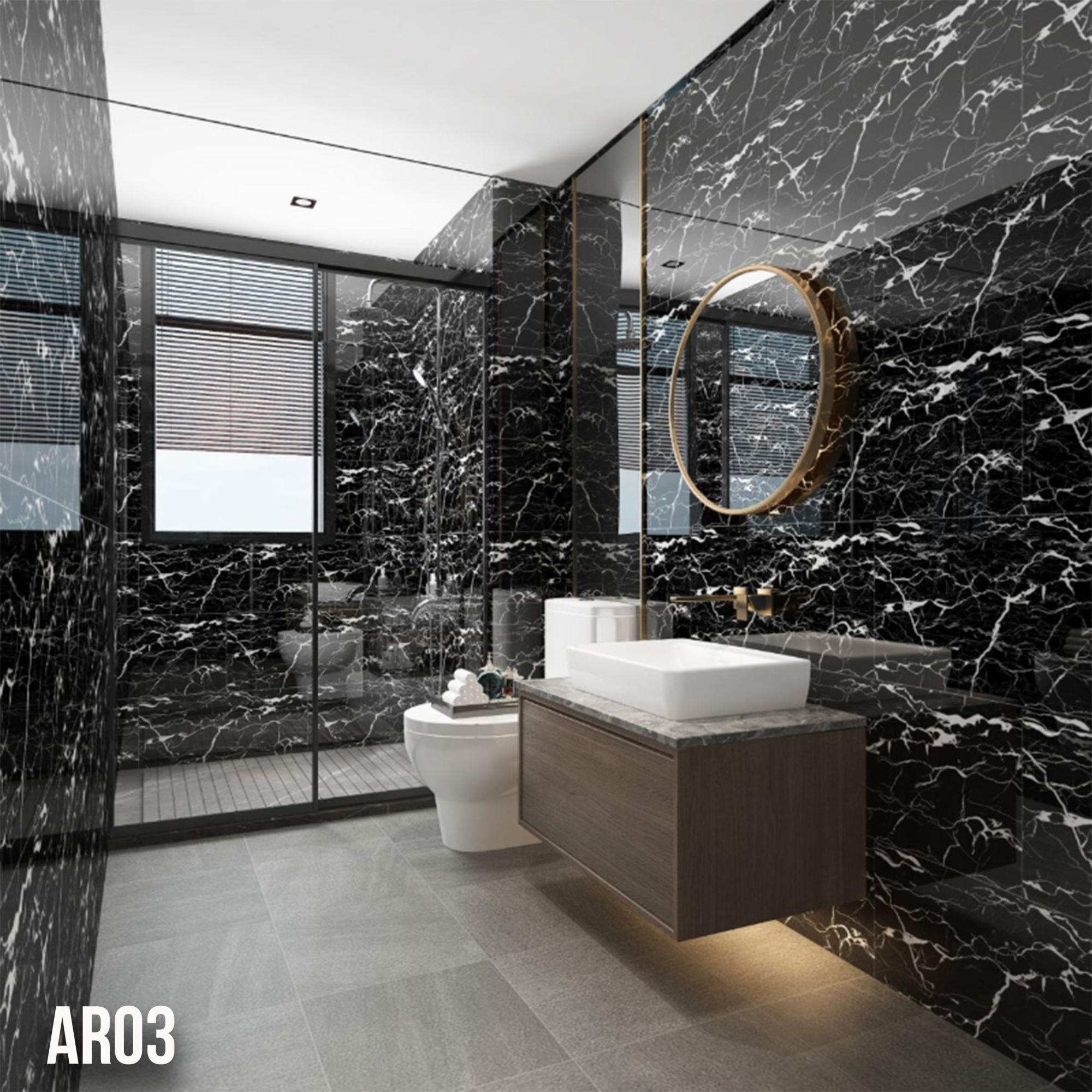 Pannelli Adesivi Parete Effetto Marmo 10 Pezzi - Finto Mattone 3D In PVC Per Cucina E Bagno - Rivestimento Impermeabile Autoadesivo 60x30cm
